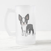 Cartoon Boston Terrier Matglas Bierpul (Links)