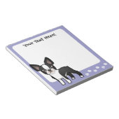 Cartoon Boston Terrier Notitieblok (Schuin)