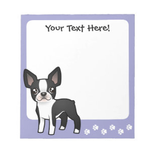 Cartoon Boston Terrier Notitieblok