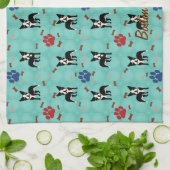 Cartoon Boston Terrier Theedoek (Gevouwen)