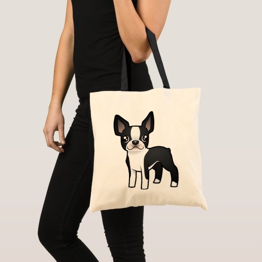 Cartoon Boston Terrier Tote Bag (Voorkant (product))