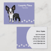 Cartoon Boston Terrier Visitekaartje (Voorkant / Achterkant)