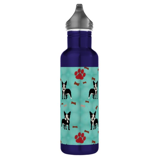 Cartoon Boston Terrier Waterfles (Rechts)