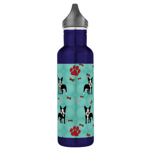 Cartoon Boston Terrier Waterfles (Links)
