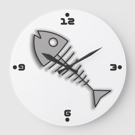 Cartoon Botten Funny Wall Clock met cijfers Grote Klok (Voorkant)