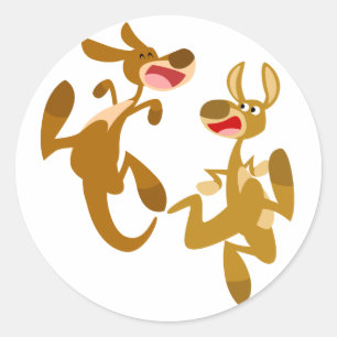 Cartoon Bouncy Kangaroos Sticker