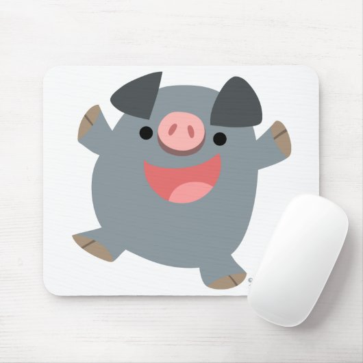 Cartoon Bouncy Pig mousepad Muismat (Met muis)