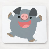 Cartoon Bouncy Pig mousepad Muismat (Voorkant)
