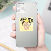 Cartoon bouwvakker Yard Dog Sticker (Telefoon)