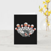 Cartoon Bowler Bang Bowling Pins Funny Sport Hal Kaart (Gele Bloem)