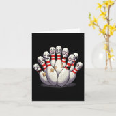 Cartoon Bowling Bang Bowling Pins Funny Sport Bo Kaart (Gele Bloem)