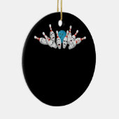 Cartoon Bowling Bang Bowling Pins Funny Sport Bo Keramisch Ornament (Rechts)