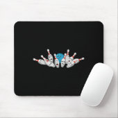 Cartoon Bowling Bang Bowling Pins Funny Sport Bo Muismat (Met muis)