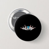 Cartoon Bowling Bang Bowling Pins Funny Sport Bo Ronde Button 5,7 Cm (Voorkant /achterkant)