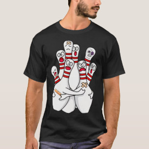 Cartoon Bowling Bang Bowling Pins Funny Sport Bo T-shirt