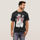 Cartoon Bowling Bang Bowling Pins Funny Sport Bo T-shirt (Voorkant volledig)