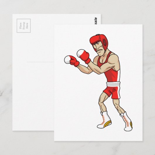 cartoon boxer briefkaart (Voorkant / Achterkant)