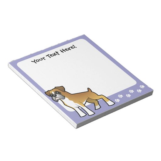 Cartoon Boxer Notitieblok (Schuin)