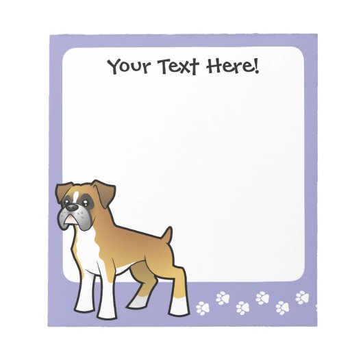 Cartoon Boxer Notitieblok (Voorkant)