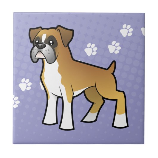Cartoon Boxer Tegeltje (Voorkant)