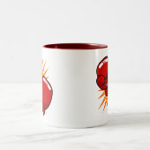 Cartoon Boxing-handschoenen Tweekleurige Koffiemok (Center)