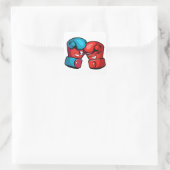 Cartoon Boxing-handschoenen Vierkante Sticker (Tas)