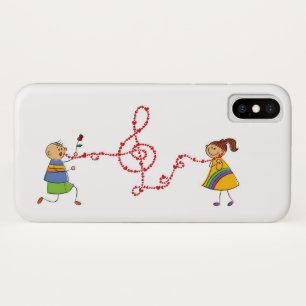 Cartoon Boy Girl Cute Love Song Serenade Voorstel Case-Mate iPhone Case