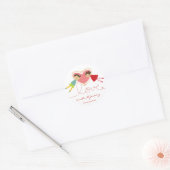 Cartoon Boy Girl Love Whimsical Wedding Sticker (Envelop)
