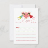 Cartoon Boy Hearts Girl Classroom Valentijnsdag Kaart (Achterkant)