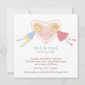 Cartoon Boy Hearts Girl Love Couples Baby shower Kaart (Voorkant)