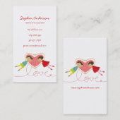 Cartoon Boy Hearts Girl Love Cute Profile Card / Visitekaartje (Voorkant / Achterkant)