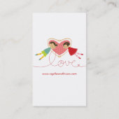 Cartoon Boy Hearts Girl Love Cute Profile Card / Visitekaartje (Achterkant)