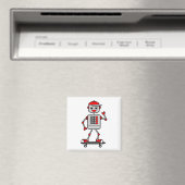 Cartoon Boy Robot op Skateboard Magneet (Insitu (Vaatwasser))