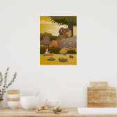 Cartoon Boy Tropical Oerwoud Animal Poster (Keuken)