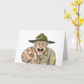 Cartoon boze legerboor sergeant schreeuwen kaart (Gele Bloem)