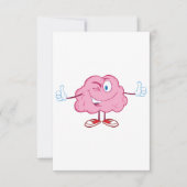 Cartoon Brain Character Invitations Kaart (Voorkant)