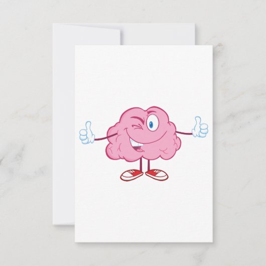 Cartoon Brain Character Invitations Kaart (Voorkant)