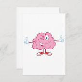 Cartoon Brain Character Invitations Kaart (Voorkant / Achterkant)