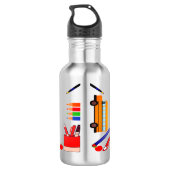 Cartoon Brain Terug naar school Kinder waterfles (Achterkant)