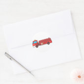 Cartoon Brandwagen/Motor Ronde Sticker (Envelop)