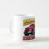 Cartoon brandweerauto koffiemok (Voorkant links)