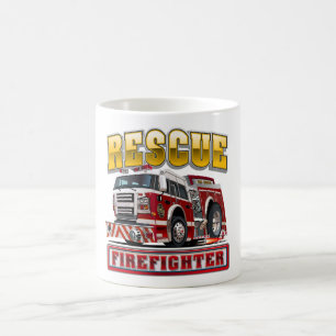 Cartoon brandweerwagen hoodie koffiemok