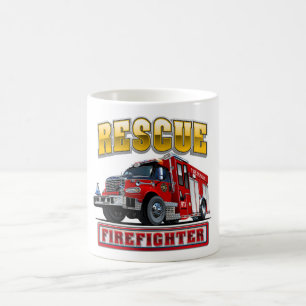Cartoon brandweerwagen hoodie koffiemok