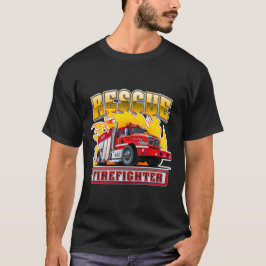 Cartoon brandweerwagen t-shirt