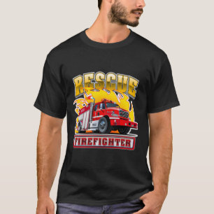 Cartoon brandweerwagen t-shirt