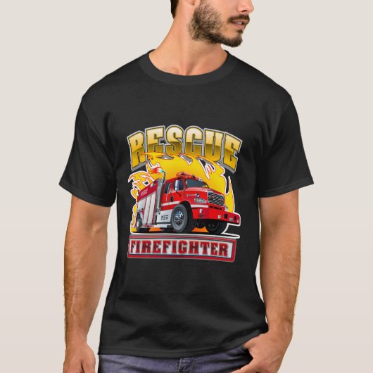 Cartoon brandweerwagen t-shirt (Voorkant)