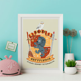 Cartoon Brave Gryffindor Crest Poster