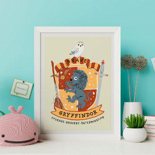 Cartoon Brave Gryffindor Wapen Poster