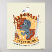 Cartoon Brave Gryffindor Wapen Poster (Voorkant)