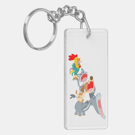 Cartoon Bremen Town Musicians Acrylische Sleutelha Sleutelhanger (Voorkant Links)